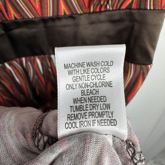 Vintage Y2K Babydoll Apt. 9 Brown Red Geometric Top Womens Size 1X - Picture 7 of 8